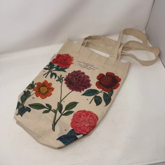 Cavallini & Co. Botanical Flowers Canvas Tote Bag – Vintage Floral Print - Picture 6 of 11